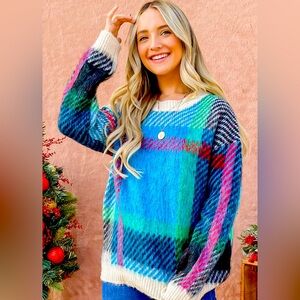 Brand New with Tags Plaid Sweater in M/L